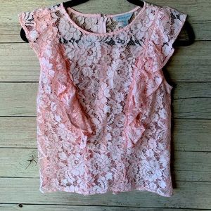 Belle Sky Lace Top SzM Light Pink